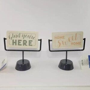 Set of 2 New Table Flip Sign Decorations Home Sweet Home